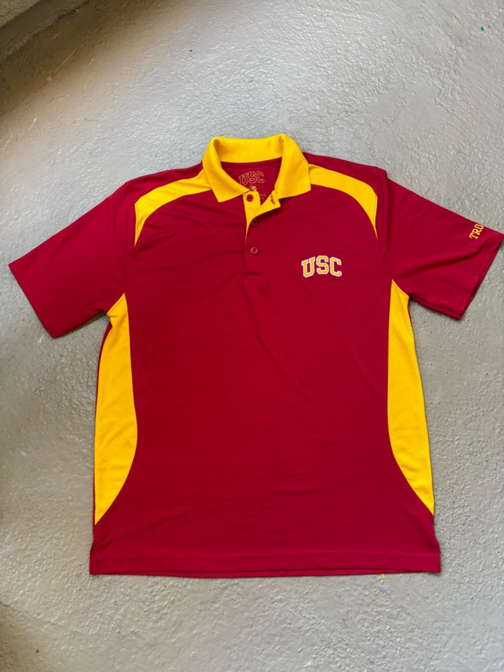 USC university Men's Red and Gold Polo Shirt